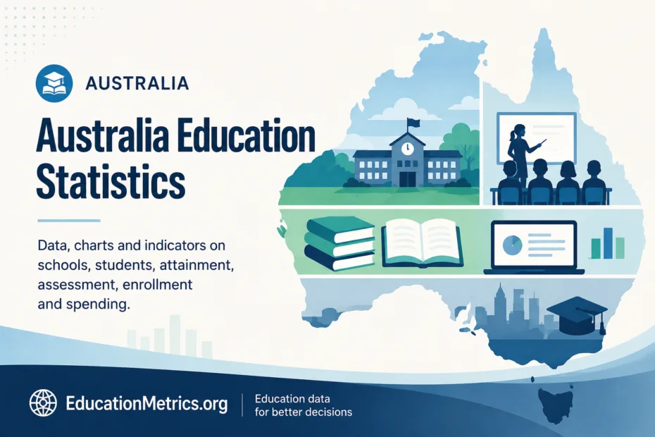 Australia education statistics are shown through various data, charts, and indicators reflecting student numbers, enrollment, and academic trends.